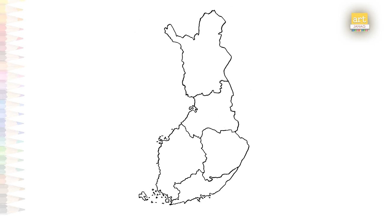 map of Finland drawing easy | Art tutorial | How to draw  Finland map step by step | #artjanag