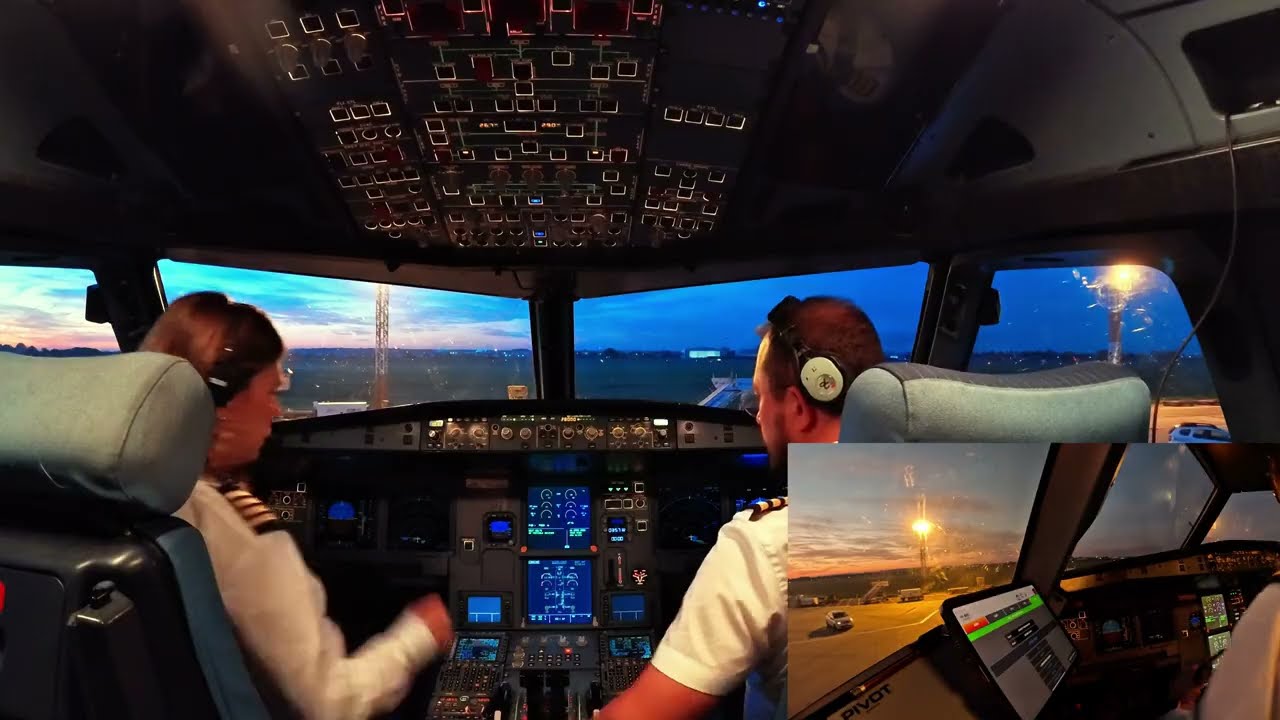 Airbus A320 COCKPIT View! Pushback, Taxi and Take Off from Bucharest Airport | Female Pilot