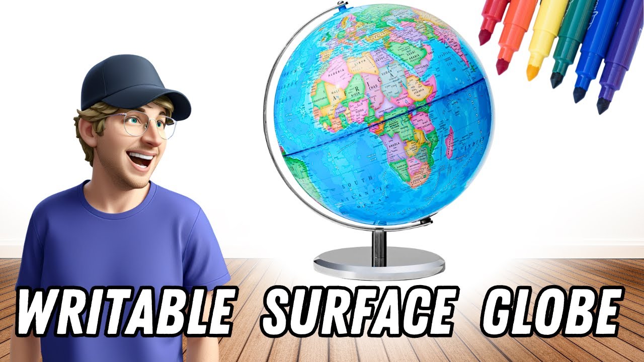 Rewritable World Globe Perfect for Education, Classroom, Office and Homeschooling. Dry Erase!