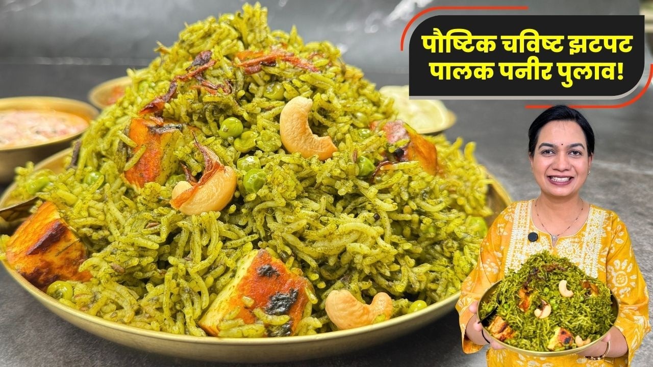 असा पुलाव एकदा करून तर पहा | पालक पनीर पुलाव | Palak Panir Pulav | Spinach Pulav | Vegetable Pulav