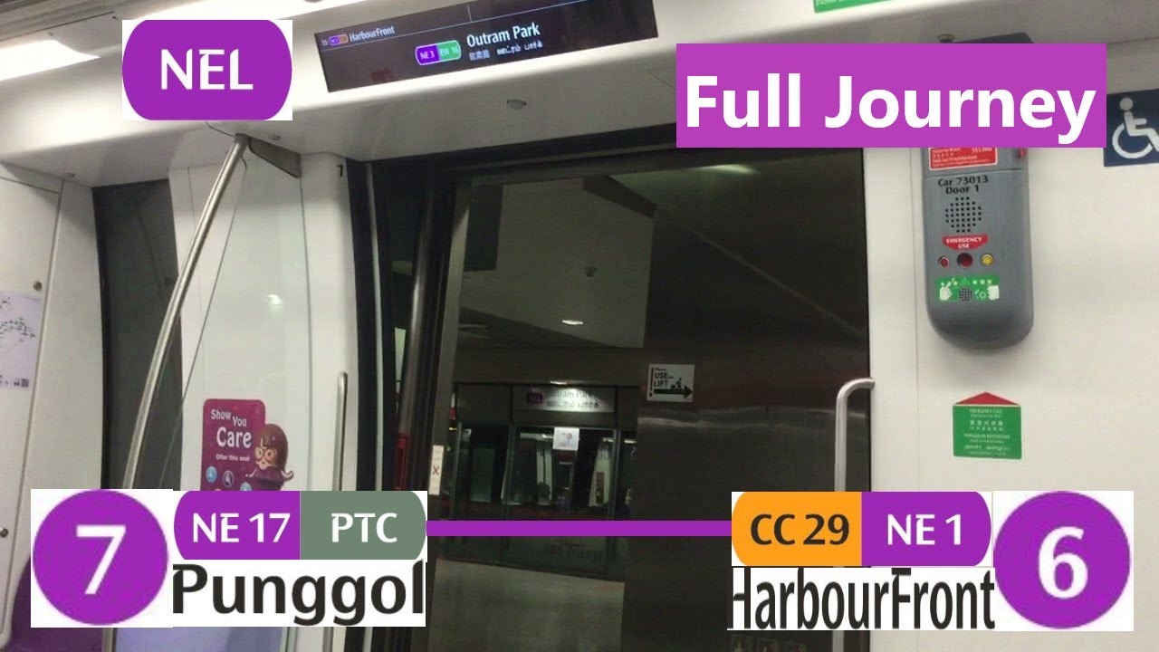 [Singapore MRT North East Line Full Journey] SBST C751A [7013/7014]: NE17 Punggol → NE1 HarbourFront