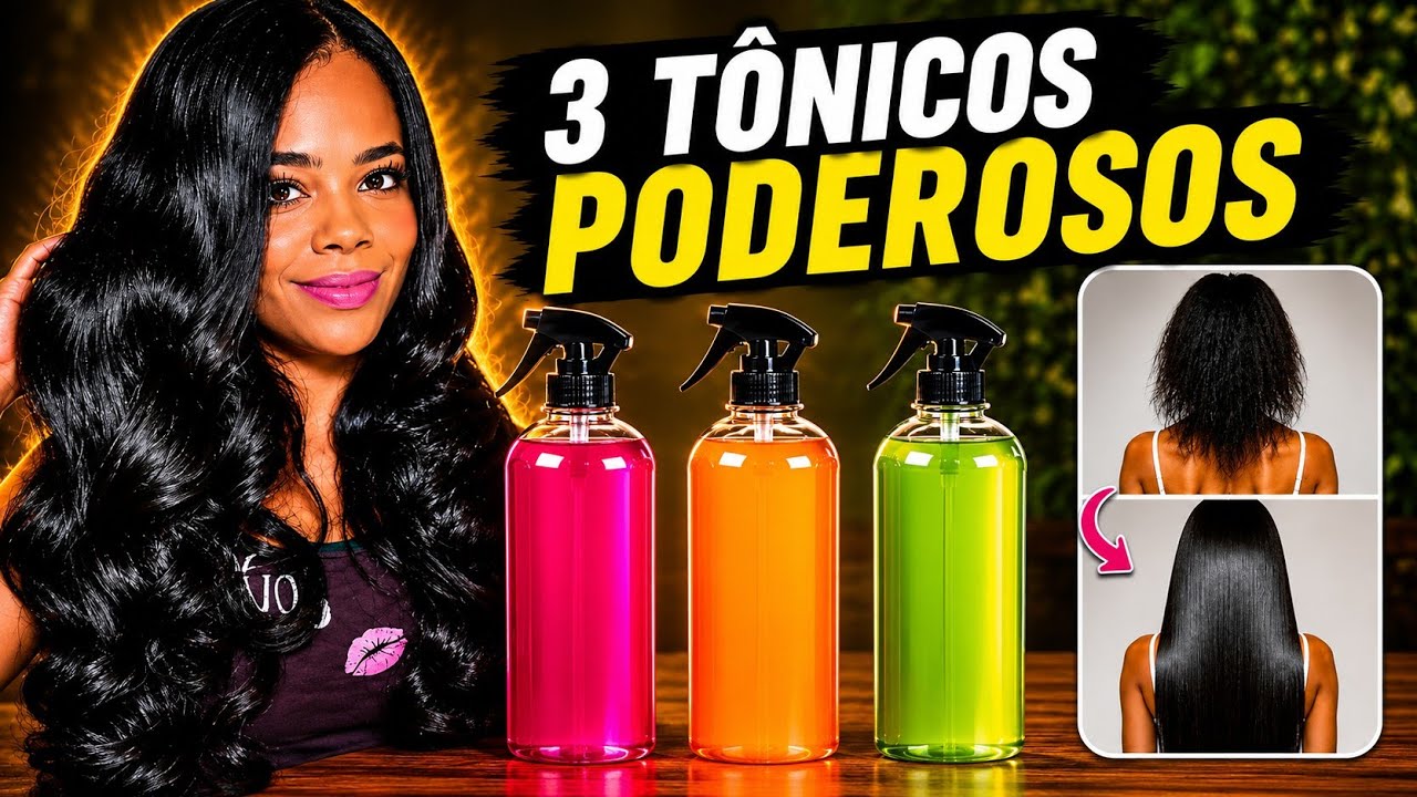 3 TÔNICOS CASEIROS que Fizeram Meu Cabelo CRESCER MUITO e PARAR a QUEDA ( fotos do antes) CHOCADA!