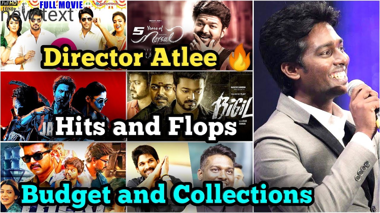 Atlee all Movies Hits and Flops || Budget and Collections 🔥|| #thalapathyvijay #shahrukh