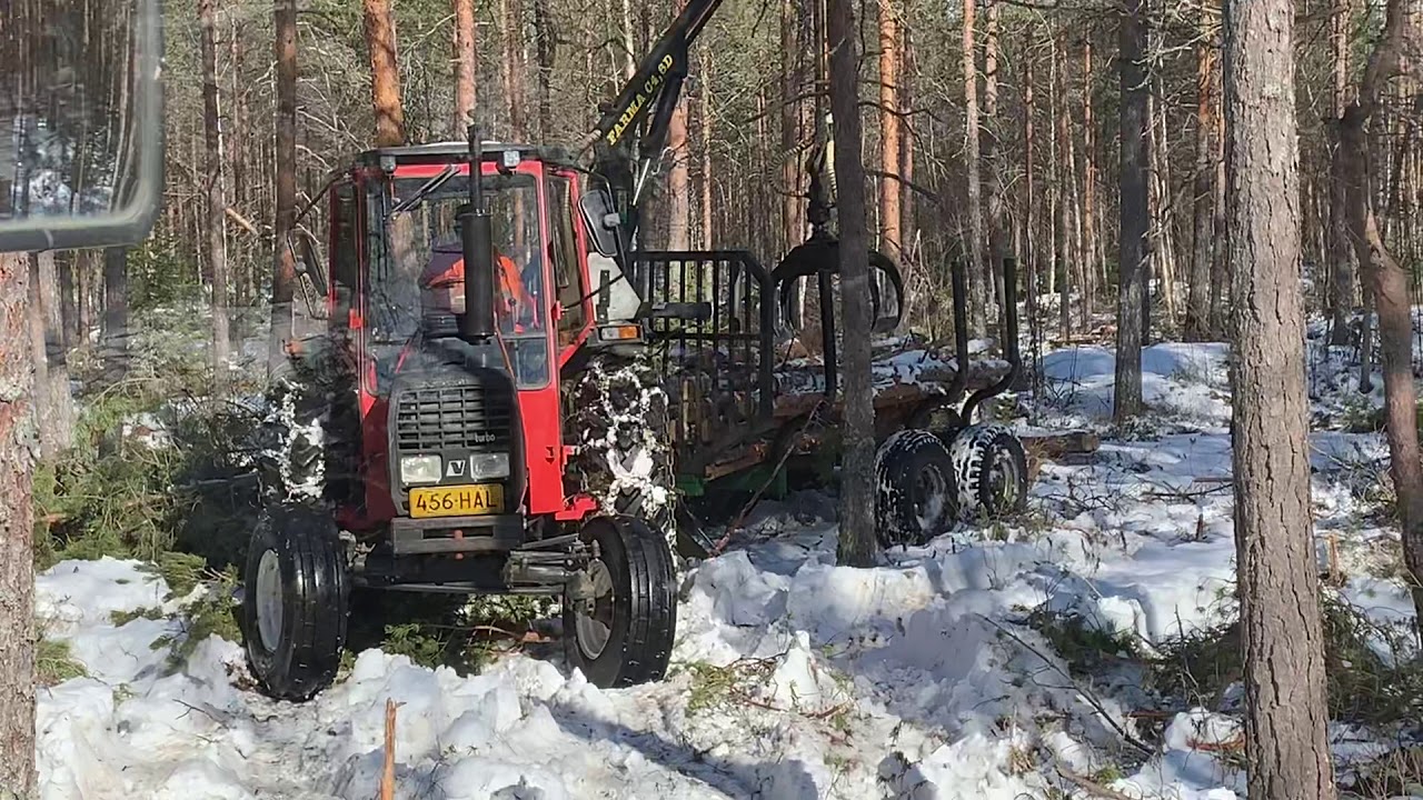 Valmet 405 in snowy forest in Finland
