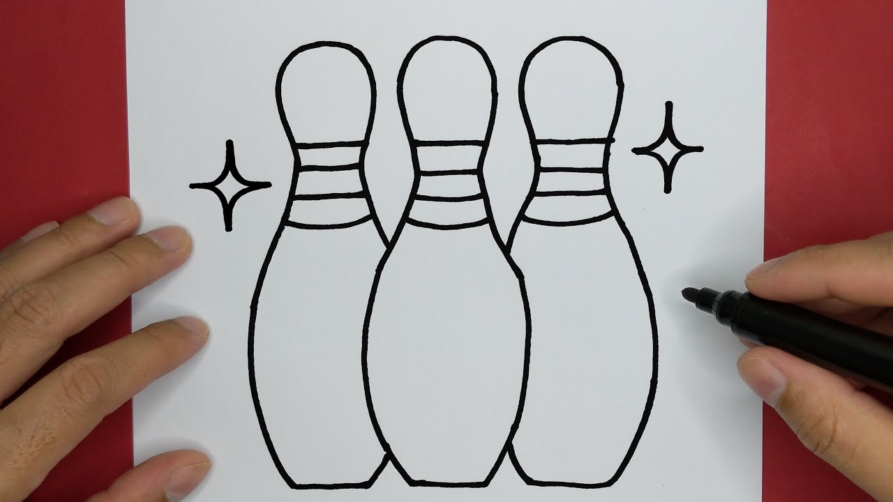 HOW TO DRAW BOWLING PINS, DRAW CUTE THINGS
