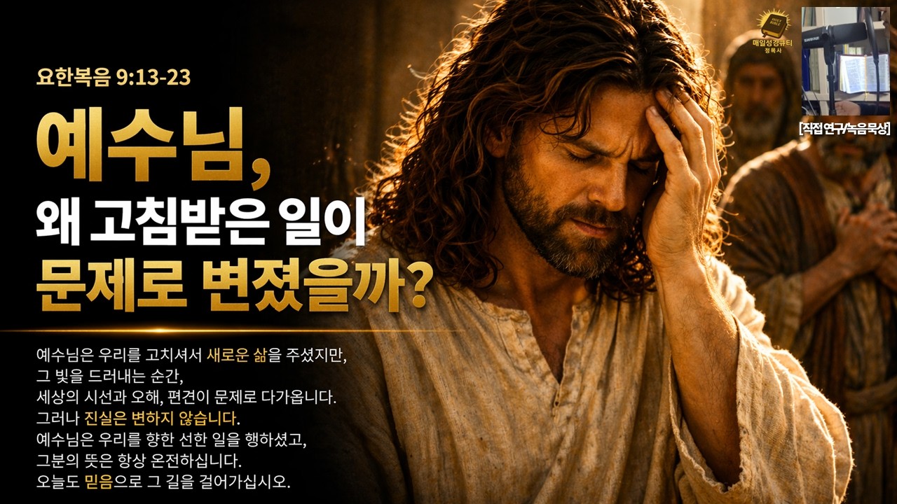 예수님, 왜 고침받은 일이 문제로 번졌을까 | 요한복음 9:13-23 | 매일성경큐티