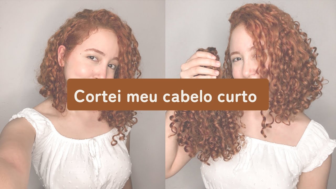 Cortando meu cabelo cacheado curto em casa | Inspiração Chanel de Bico