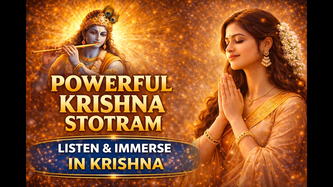 🦚Powerful Sri Krishna Stotram (Maheshwara Tantra) | Listen & Immerse in Divine Krishna Energy 🕉️