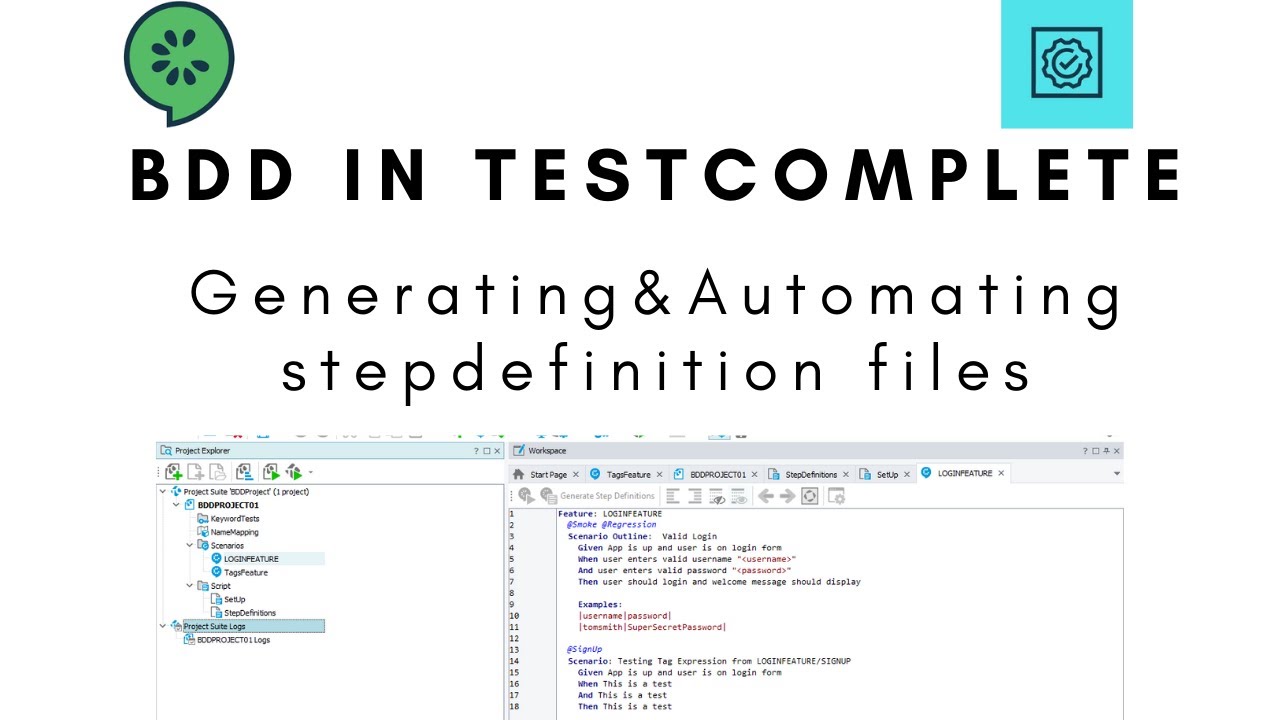 BDD in TestComplete | Generating And Automating StepDefinition files