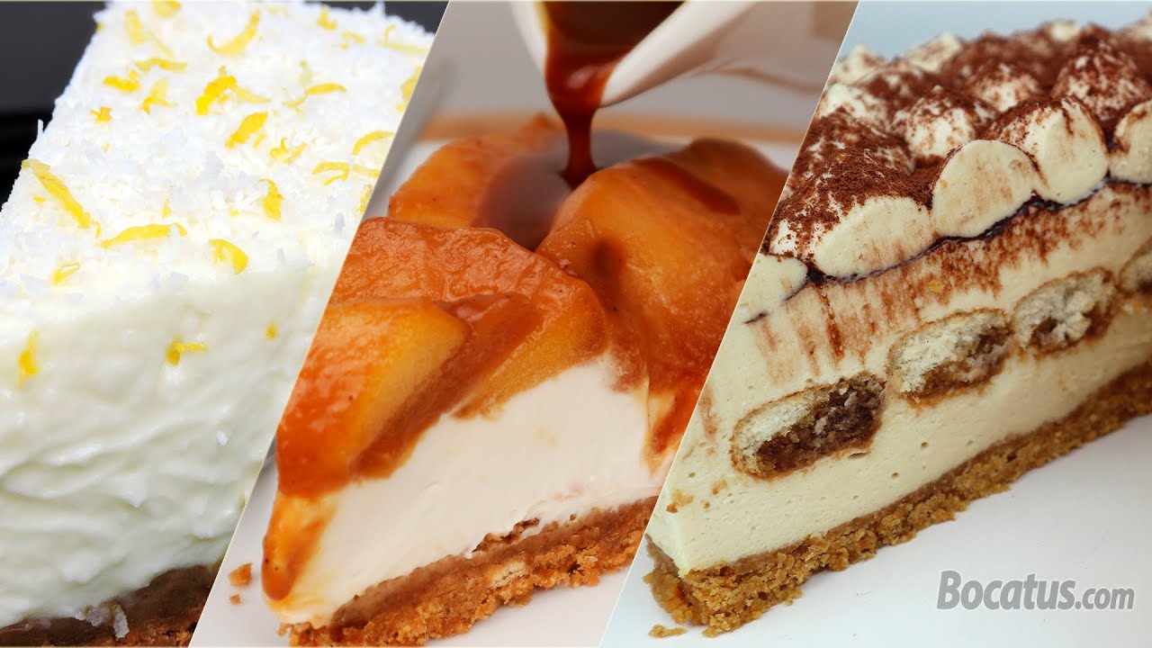 3 Tartas de Queso ¡sin horno! muy fáciles y deliciosas