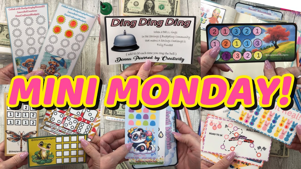 MINI MONDAY SAVINGS CHALLENGES! USING COLLAB FREEBIES! Cash stuffing envelopes for sinking funds!