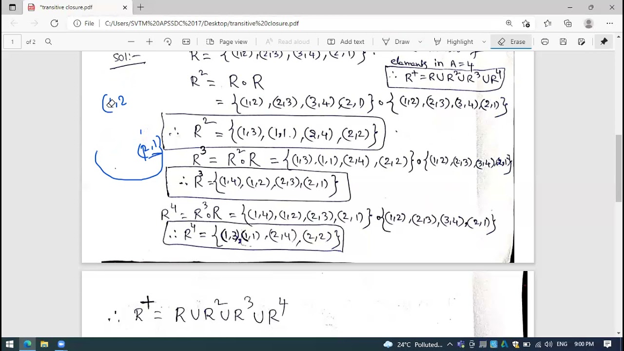 Transitive closure of a relation