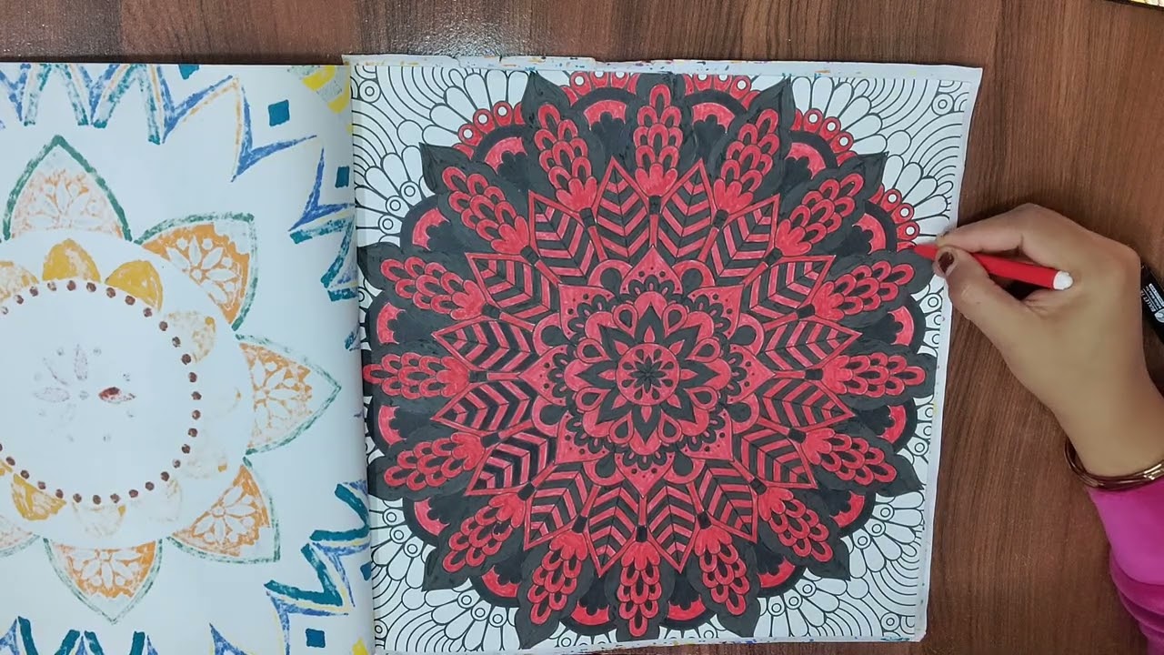 Satisfying Mandala colouring 20..part 4 relaxing video #mandalaart #mandala #satisfying #relaxing 