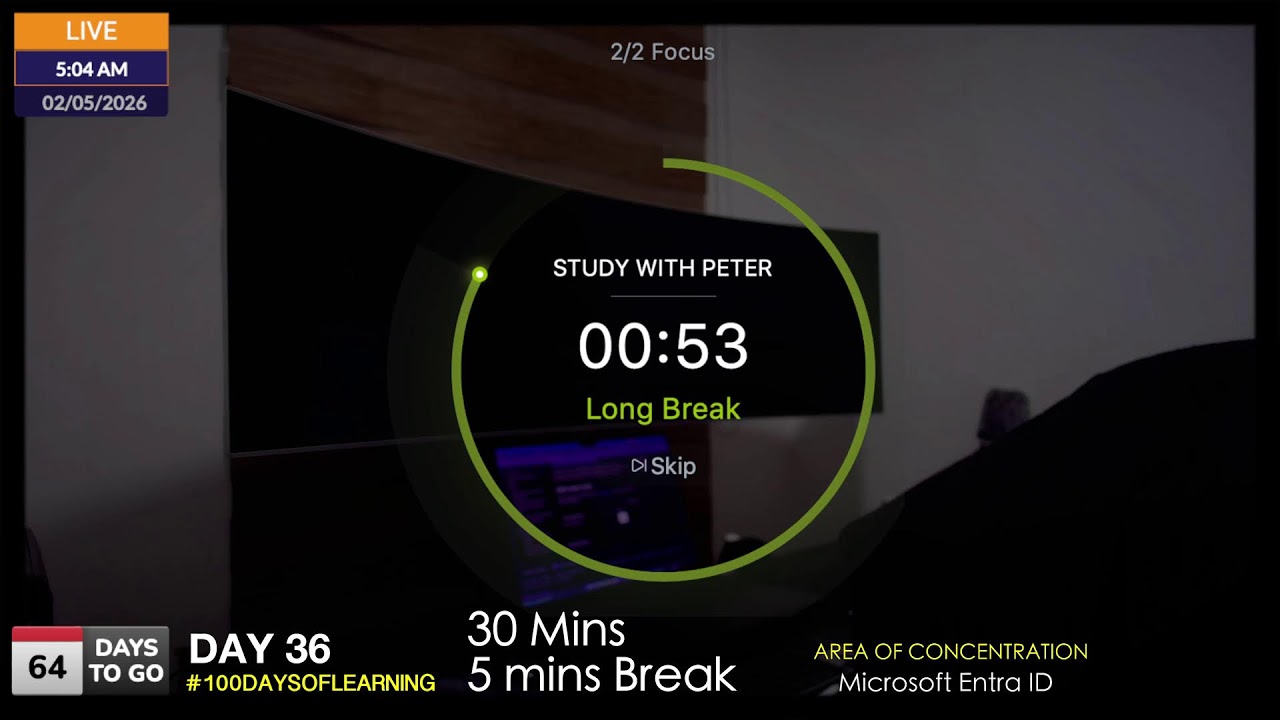 DAY 36 | Study With Me Live – #100DAYSOFLEARNING | Study With Peter