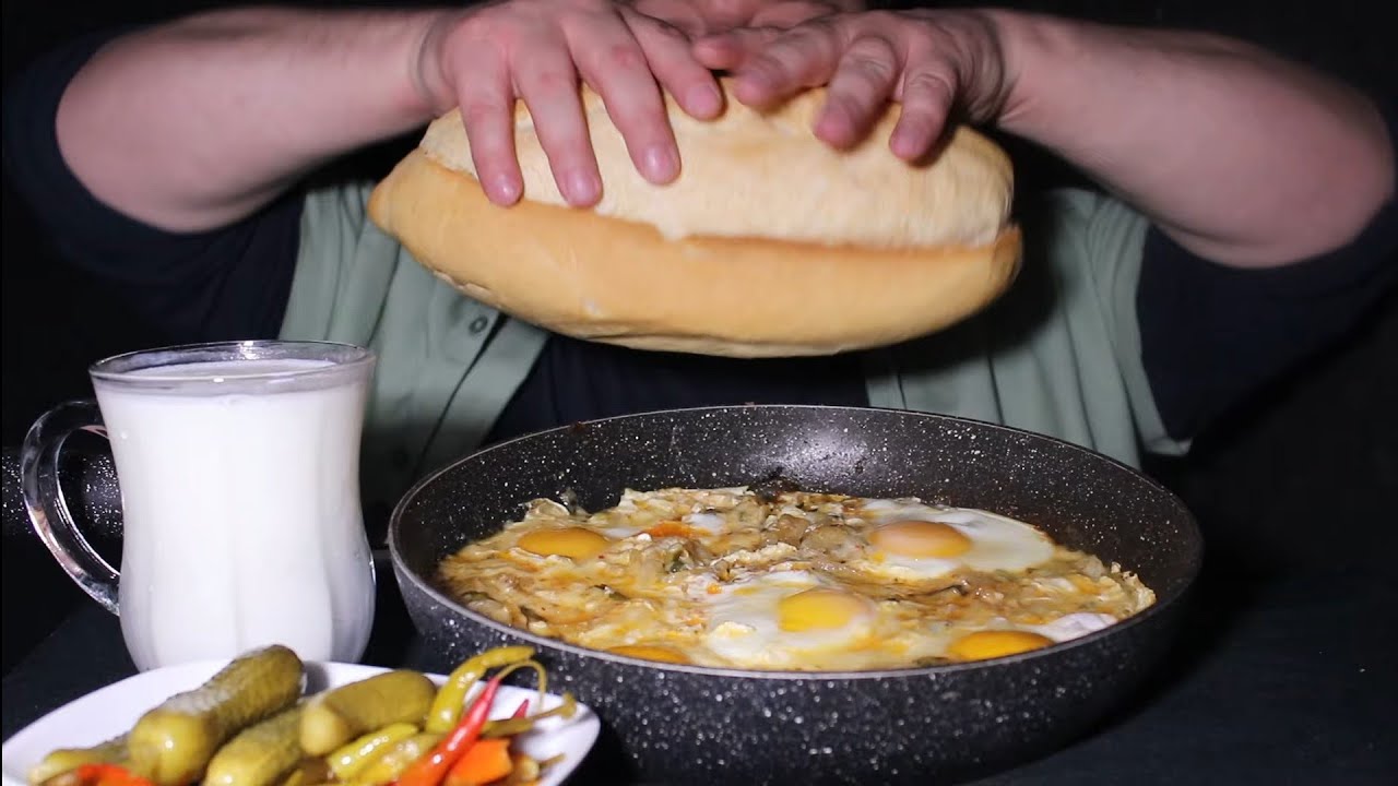 ASMR MUKBANG Kaşarlı Soğanlı Yumurta #neromasmr