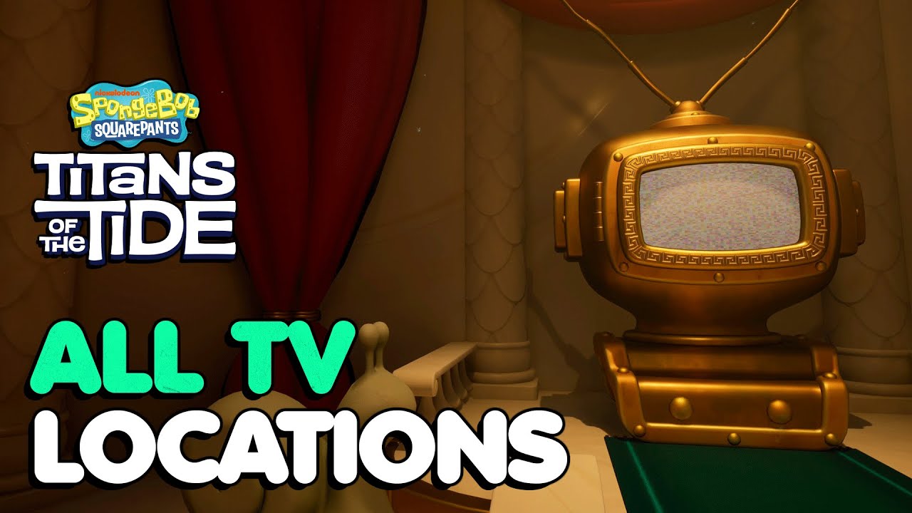 SpongeBob SquarePants Titans of the Tide - All TV Locations (THE Wisdom Trophy / Achievement Guide)