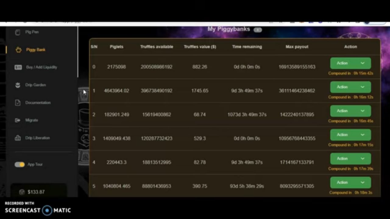 DRIP ANIMALFARM PIGGYBANK BNB MINER
