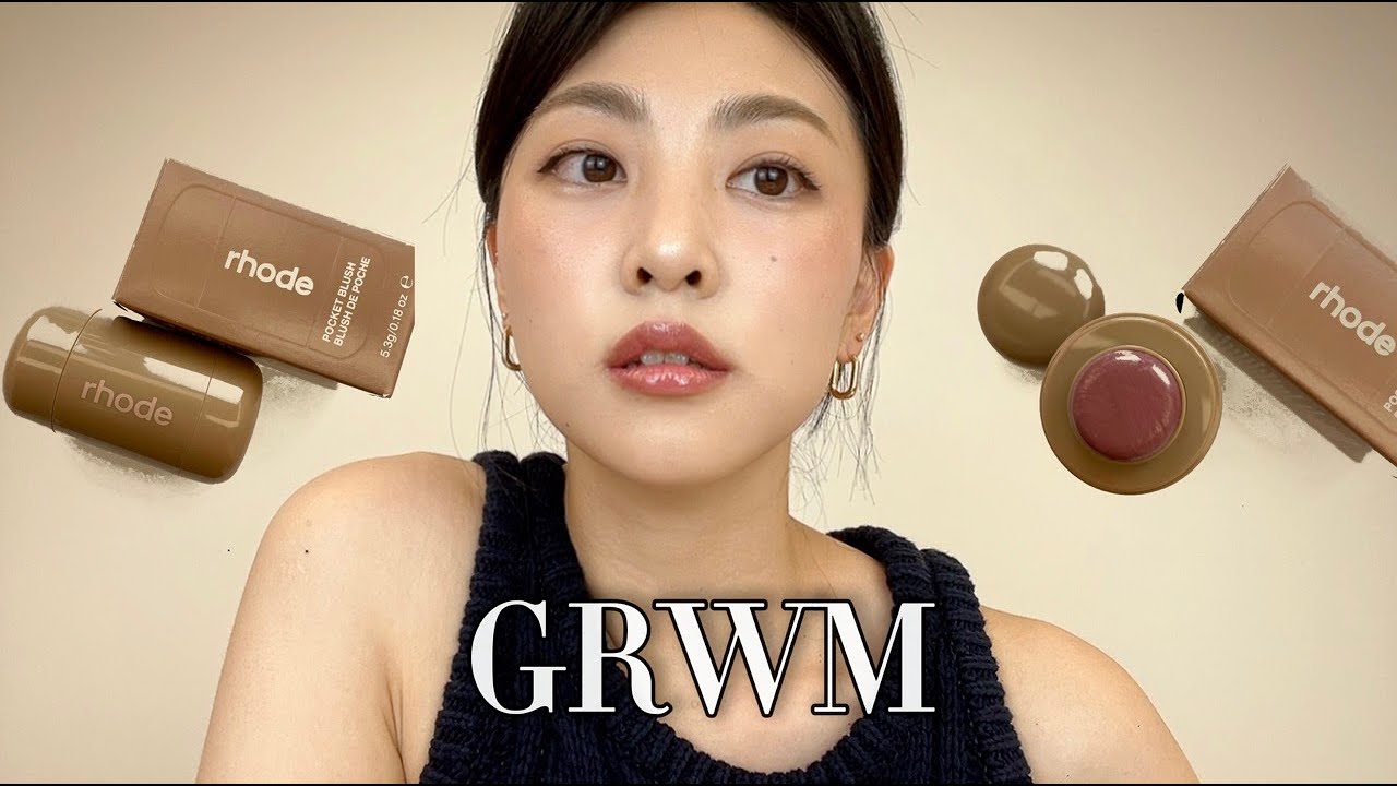 EN sub) 헤일리비버 로드 블러셔로 모브 메이크업 하기 GRWM with Hailey Bieber Rhode pocket blush 💛
