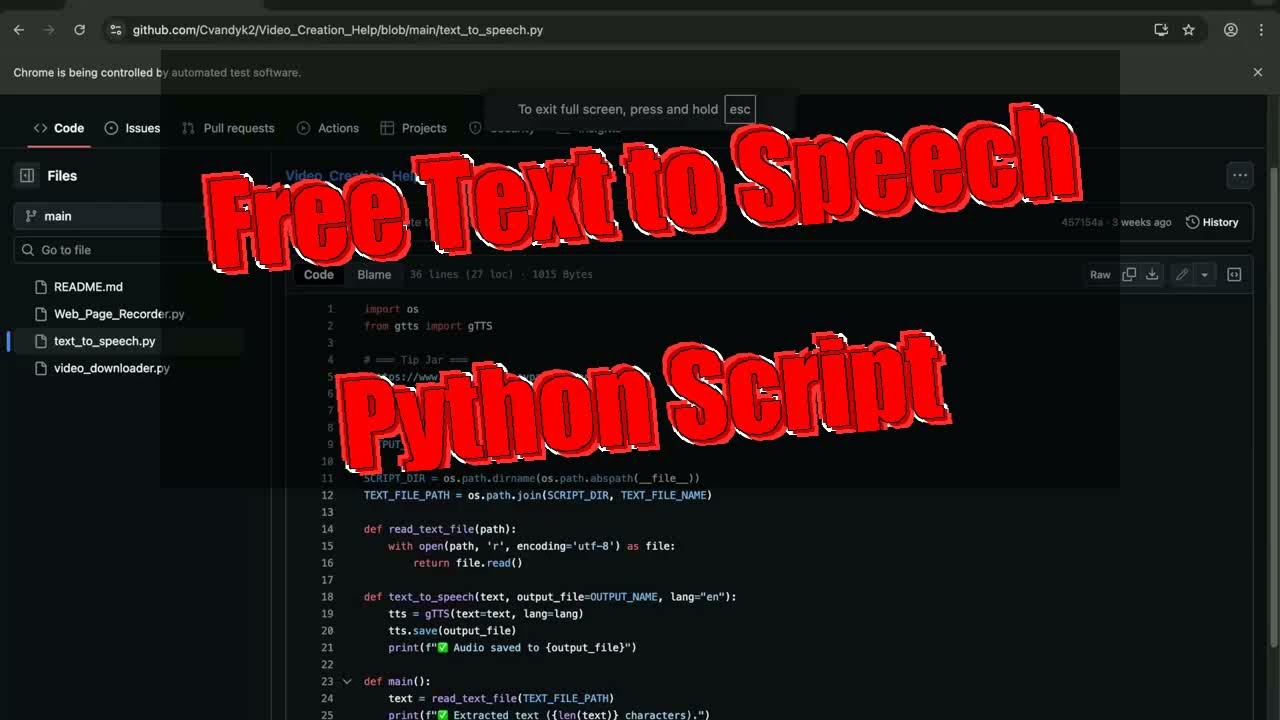Free, downloadable text to speech code