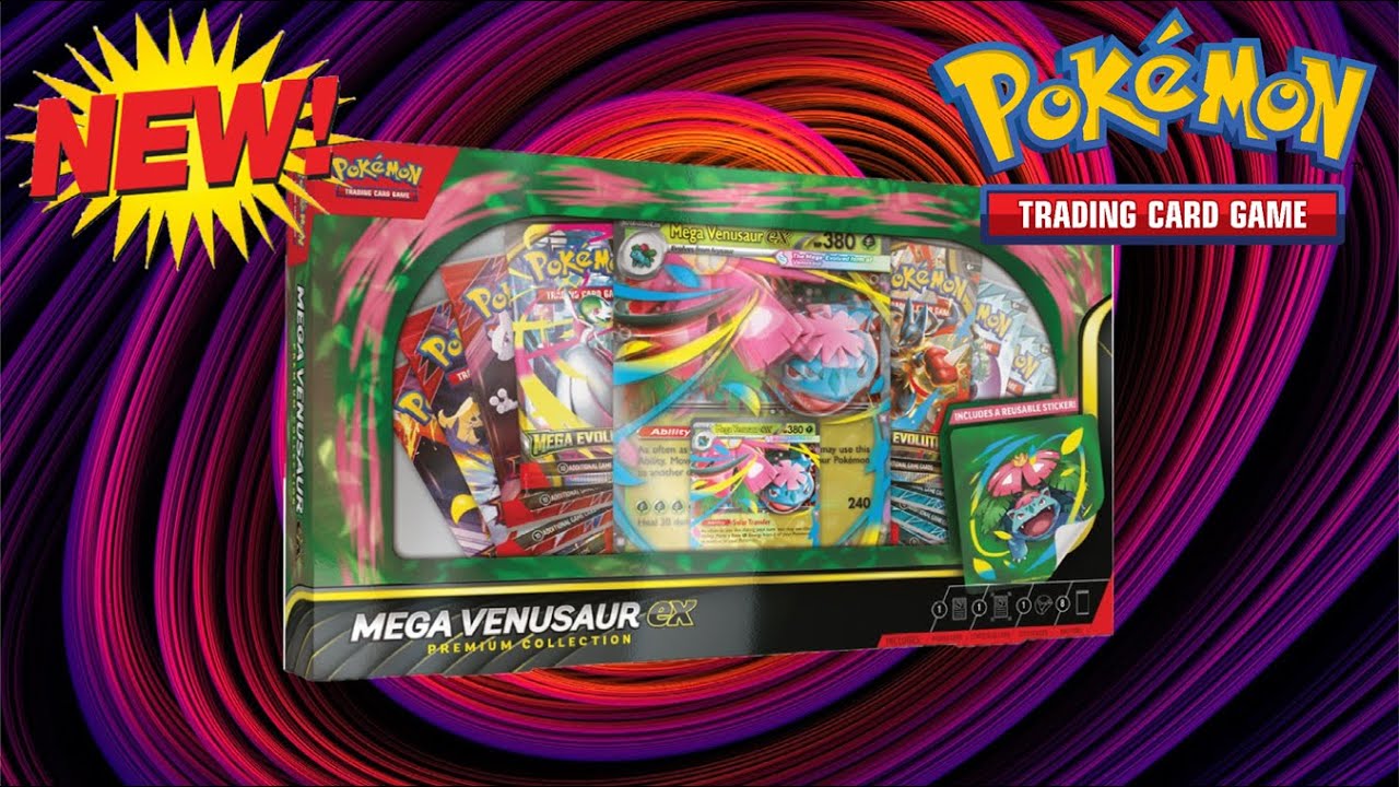 Распаковка нового коллекционного набора Pokemon TCG: Mega Venusaur ex Premium Collection Box.
