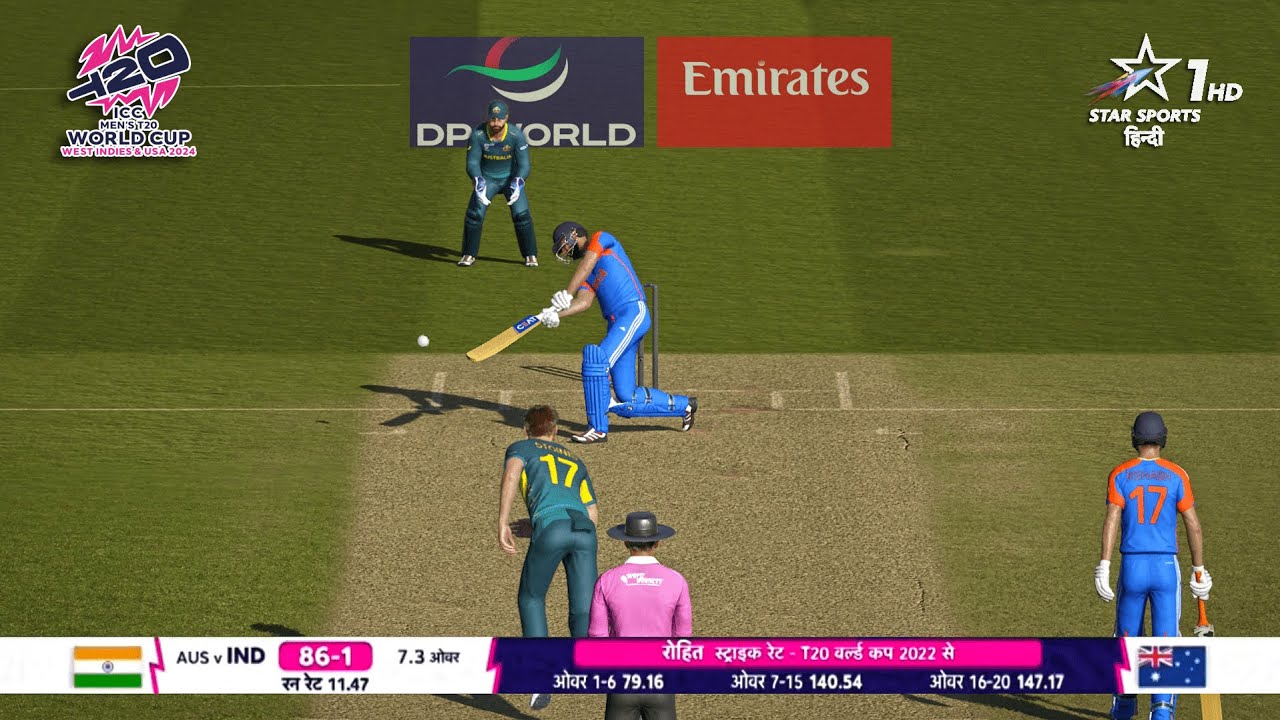 India VS Australia ICC T20 WC 2024 Highlights | Cricket 24 | Hindi Commentary | BroDow Gaming (BG)
