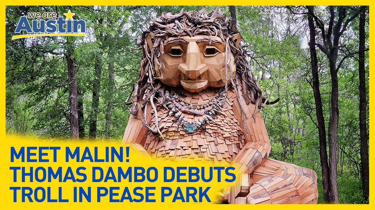 Giant troll sculpture invades Austin park