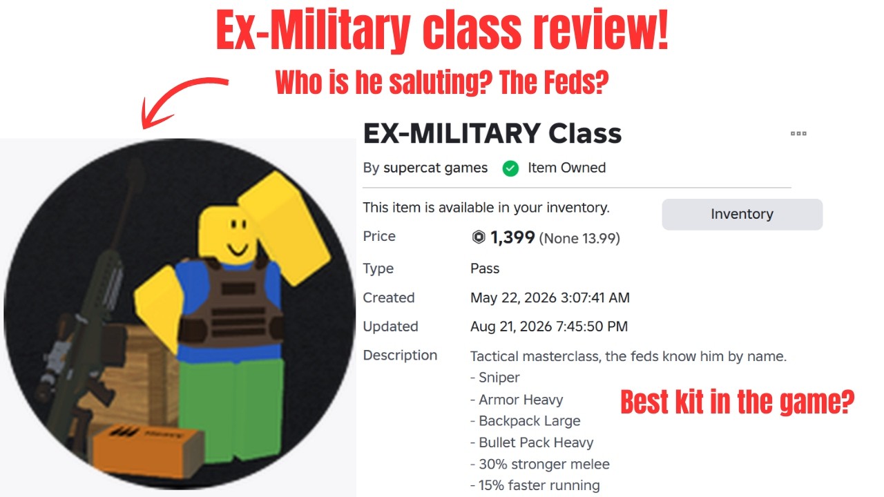Roblox Runaways: Ex-Military class review