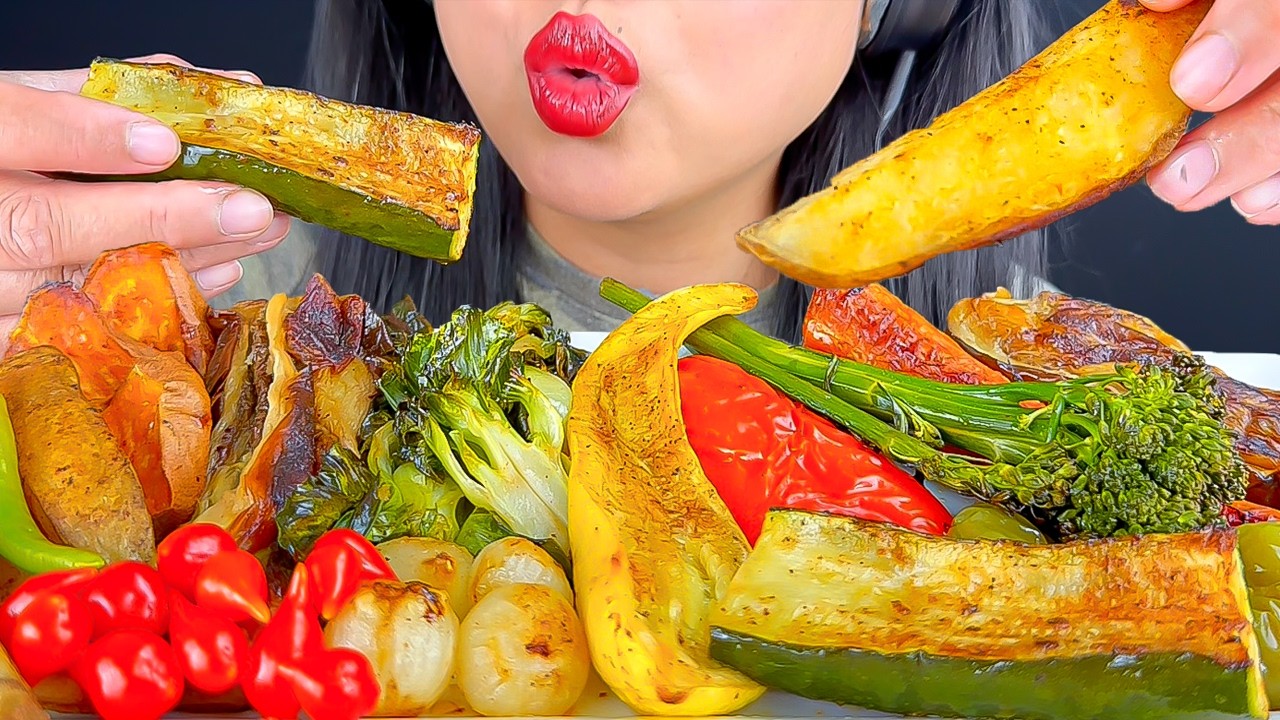 ASMR Roasted Veggies【Mukbang/Eating Sounds/No Talking】