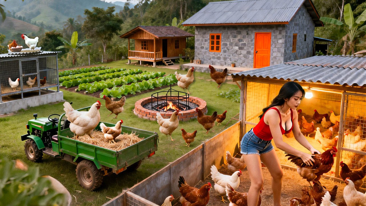 Harvest 100KG+ Giant Chickens on The Farm, Use Truck to Transport Many Chickens, Go to Market Sell