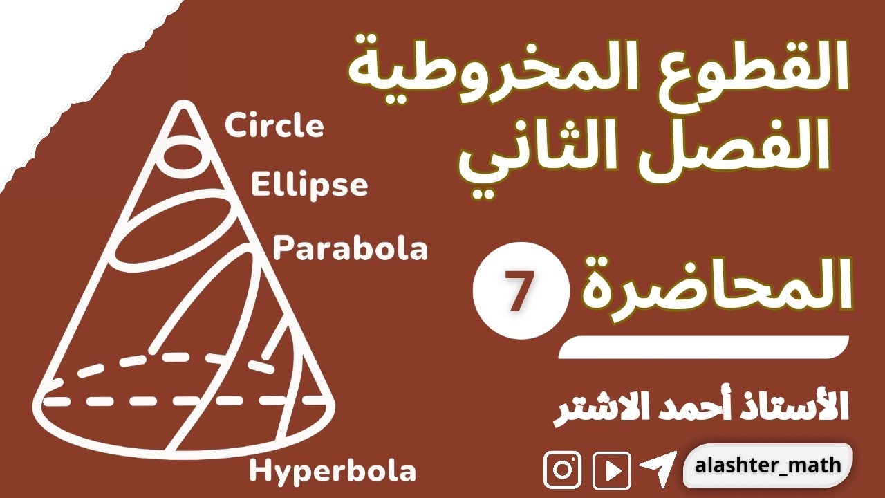 محاضرة(7)|| الفصل الثاني القطوع المخروطية || انسحاب محاور القطع المكافئ || الجزء الاول