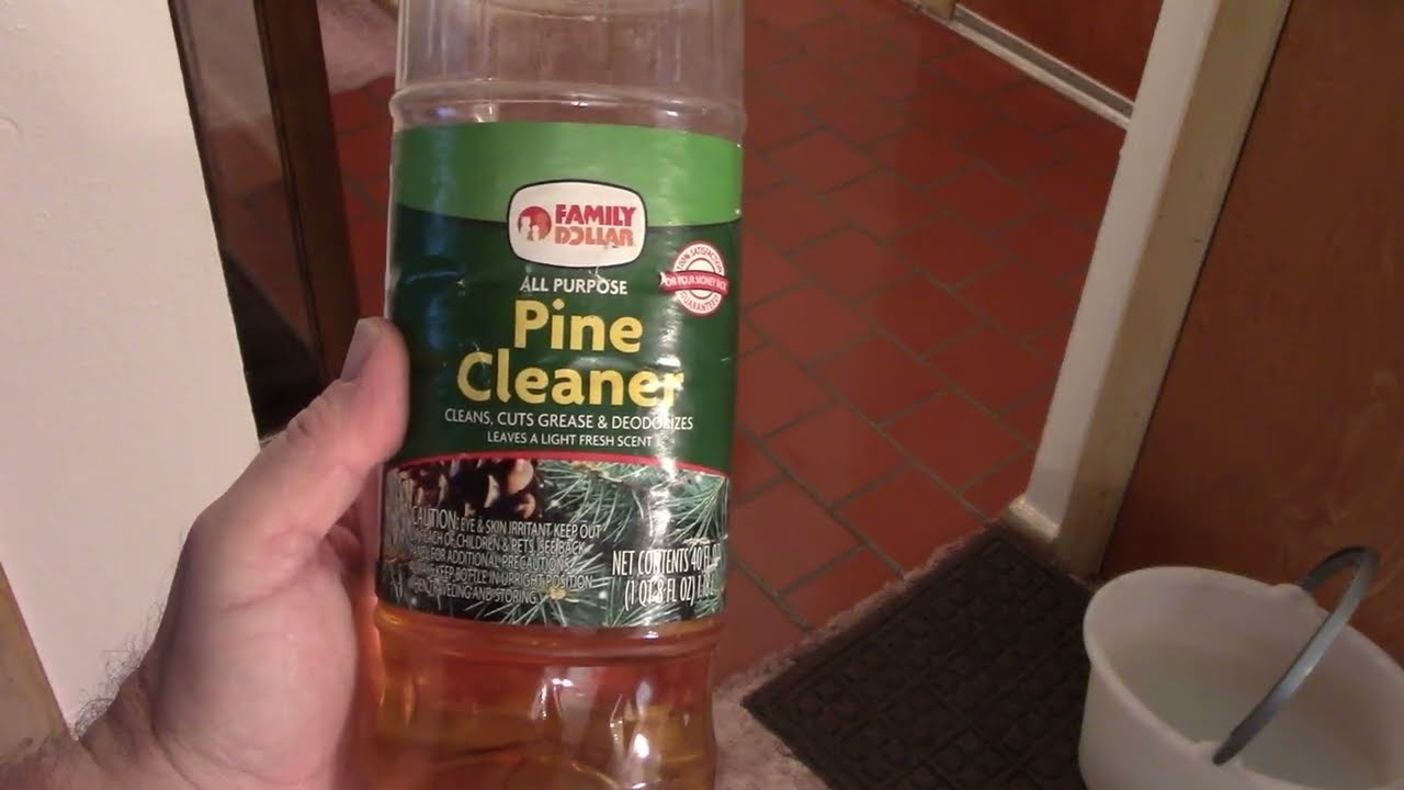 Cleaning The Floor With Family Dollar All Purpose Pine Cleaner