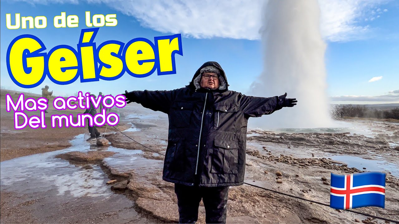 El baño de un Geíser 😍😶‍🌫️🥶Salvadoreño en Islandia 🇮🇸
