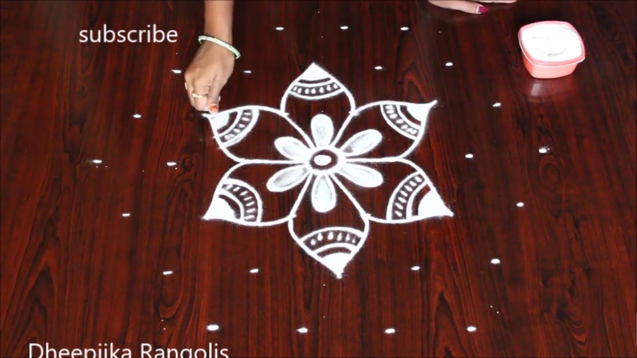 Sravanamasam Kolam Rangoli || Latest designs with 7 dots || Simple muugulu