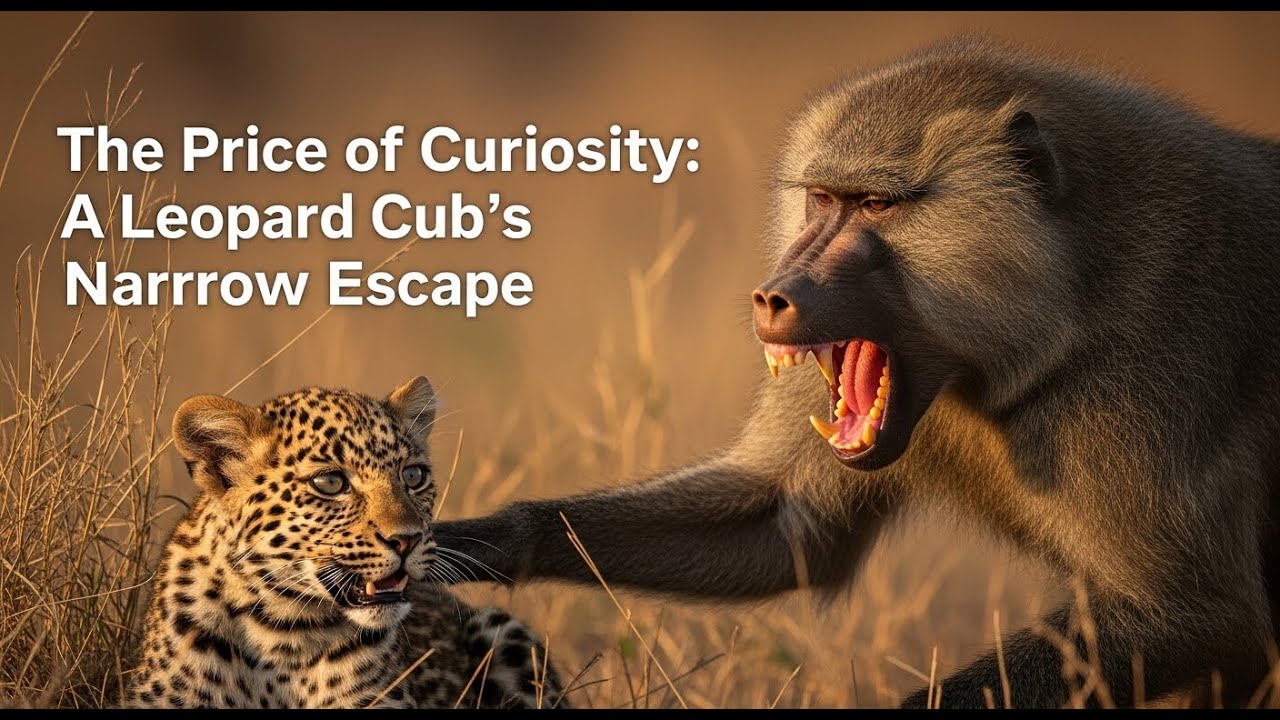 The Price of Curiosity: A Leopard Cub’s Narrow Escape 🐆