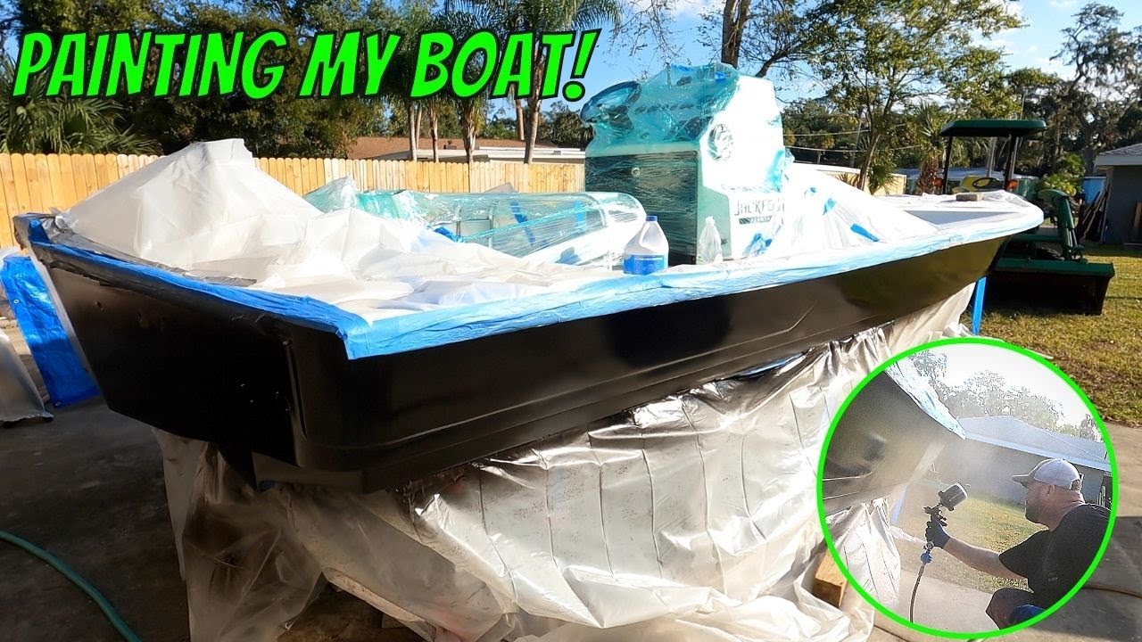 PAINTING MY BOAT STEP BY STEP - Using Single Stage Paint - Mishaps And Success