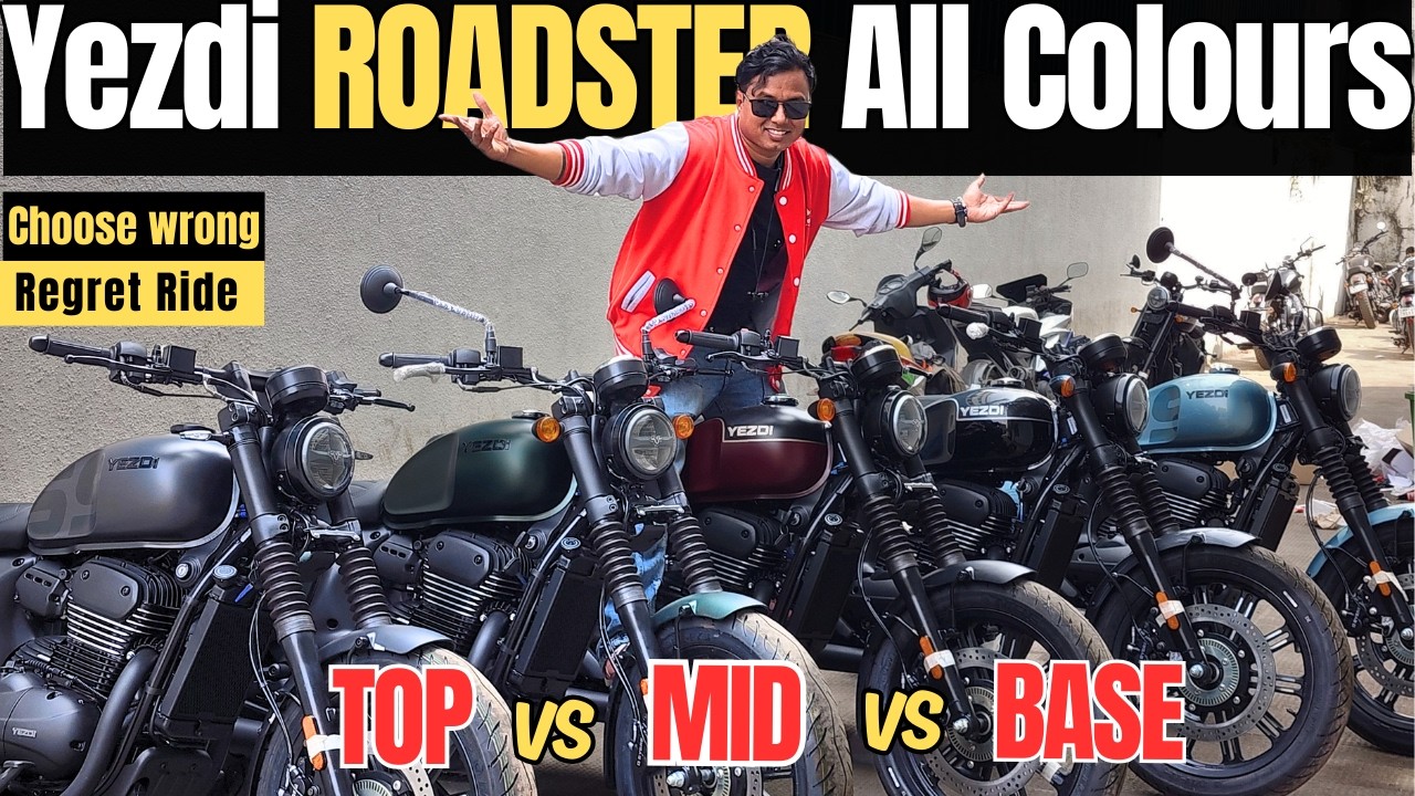 Yezdi Roadster All Colours🔥BASE vs MID vs TOP|Which is the Best?🙋‍♂️|CostCompare|@Mann with Pistons