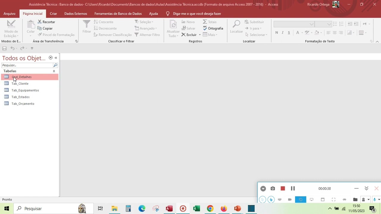Access Gratuito - Aula 11   Corrigindo o nome de um objeto