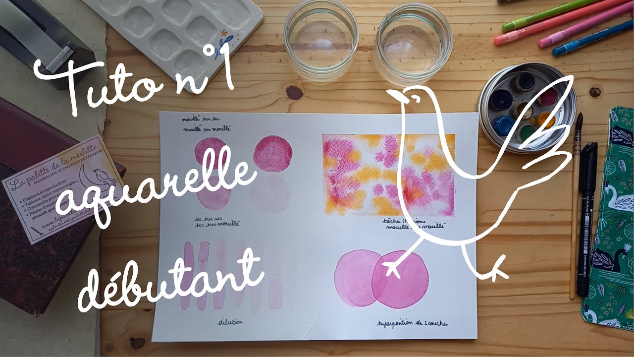 Les bases à l'aquarelle | Tuto n°1 aquarelle débutant de la Merlette