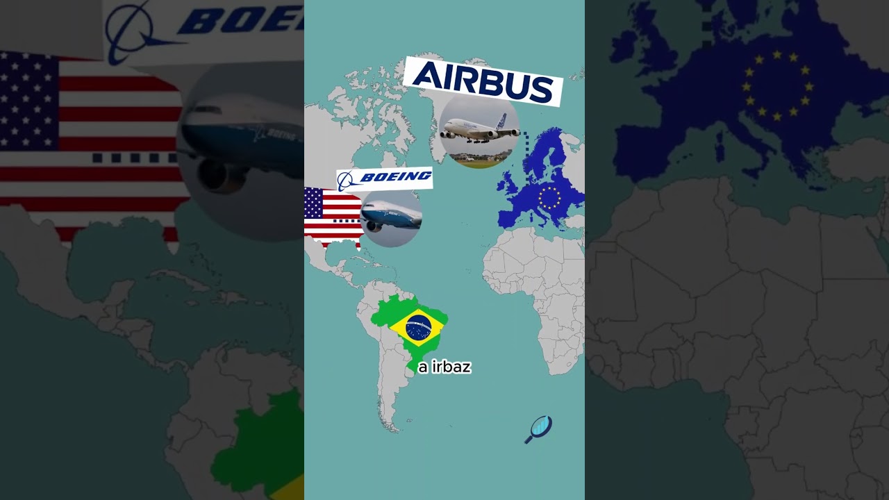 As 3 Empresas que dominam a Fabrica&ccedil;&atilde;o de AVI&Otilde;ES COMECIAIS #shorts #avia&ccedil;&atilde;o #embraer
