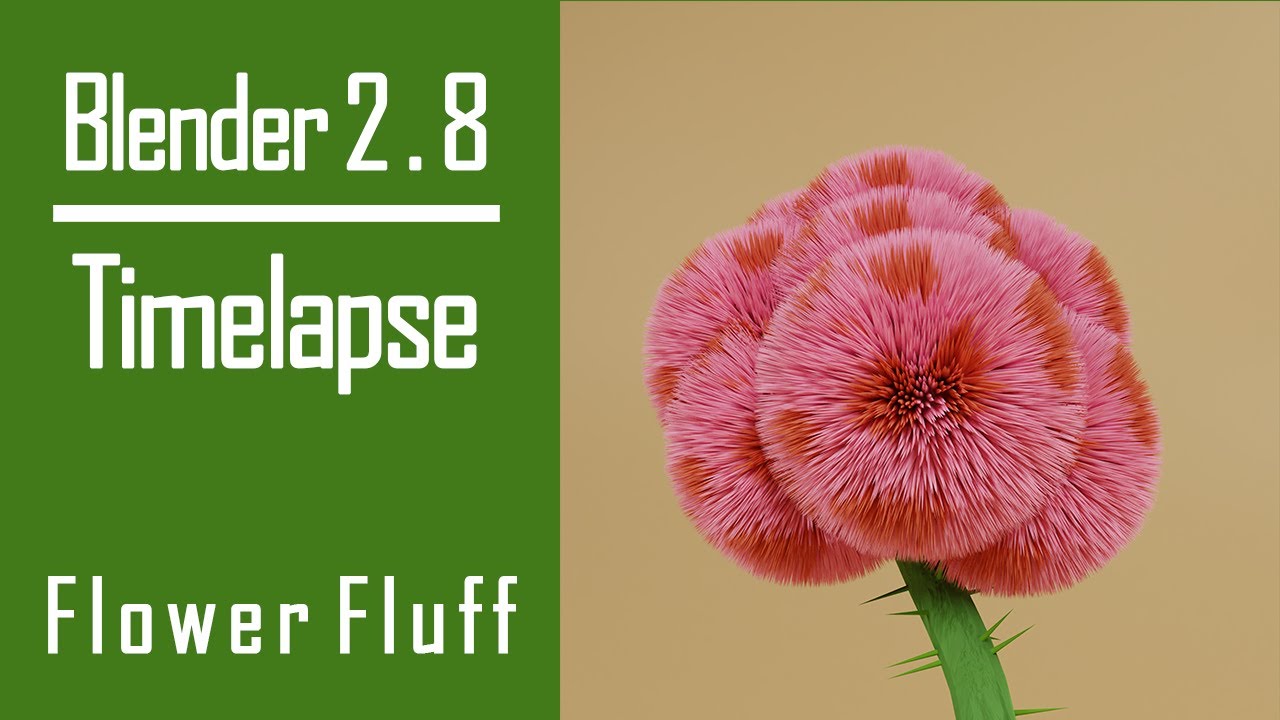 Fluff Flower - Random Speed Modeling Timelapse - Blender 2.8