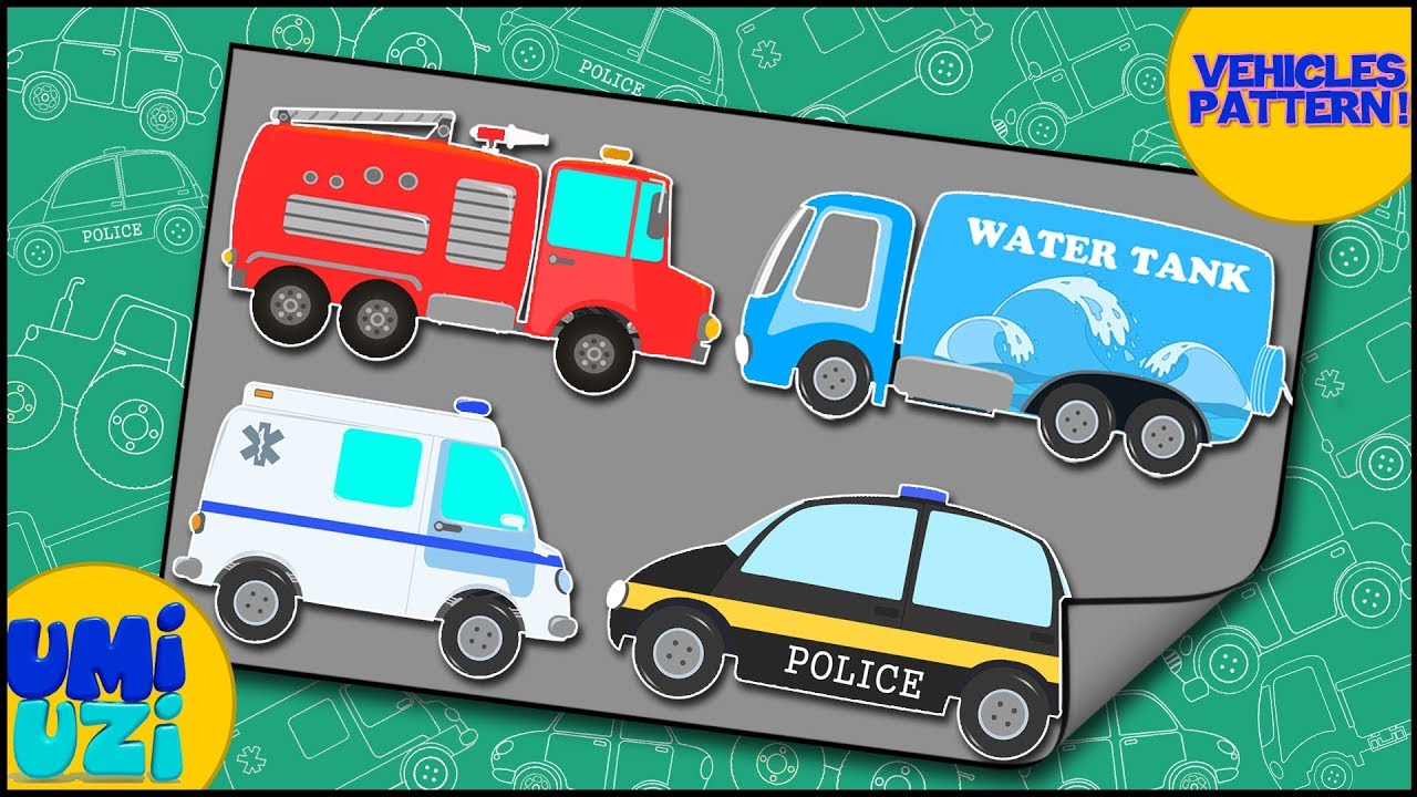 Umi Uzi | Learn Colors With Street Vehicles | Pattern Recognition For Kids | Colors Song