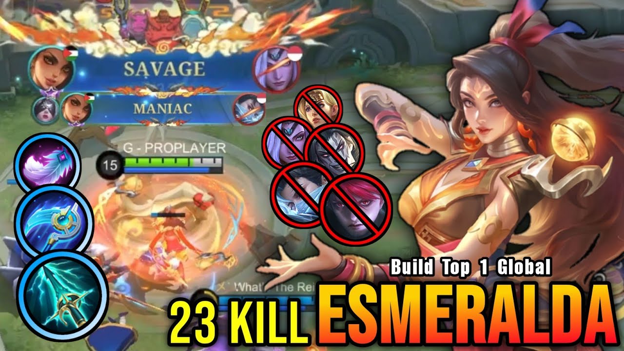 SAVAGE & MANIAC!! 23 Kills Esmeralda Shutdown All Enemies!! - Build Top 1 Global Esmeralda ~ MLBB
