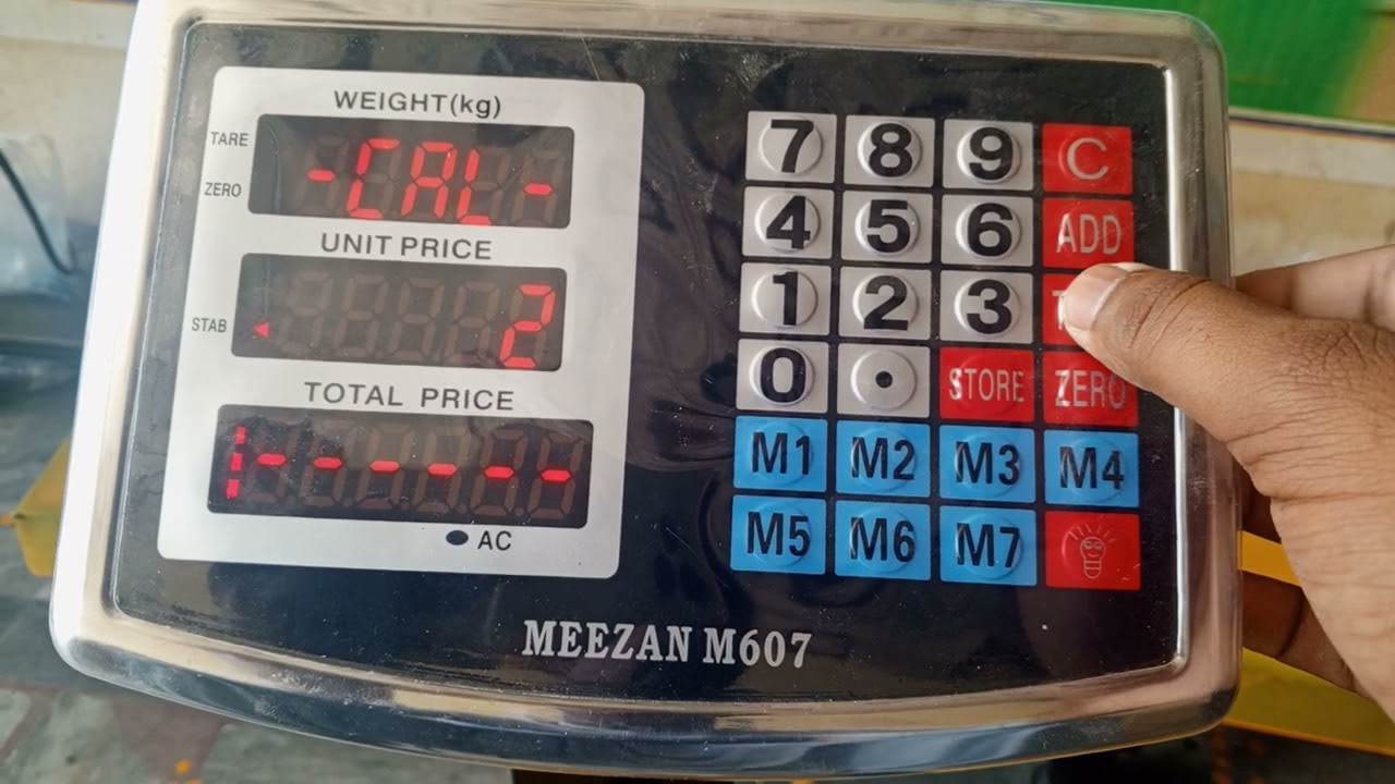 100 kg Scale Indicator Model Meezan M 607 ki Complete Calibration settings..