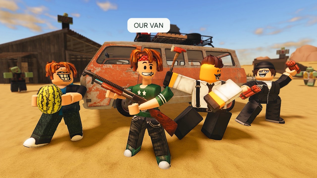 ROBLOX A Desert Trip but we're crashing a VAN 🚐🌵