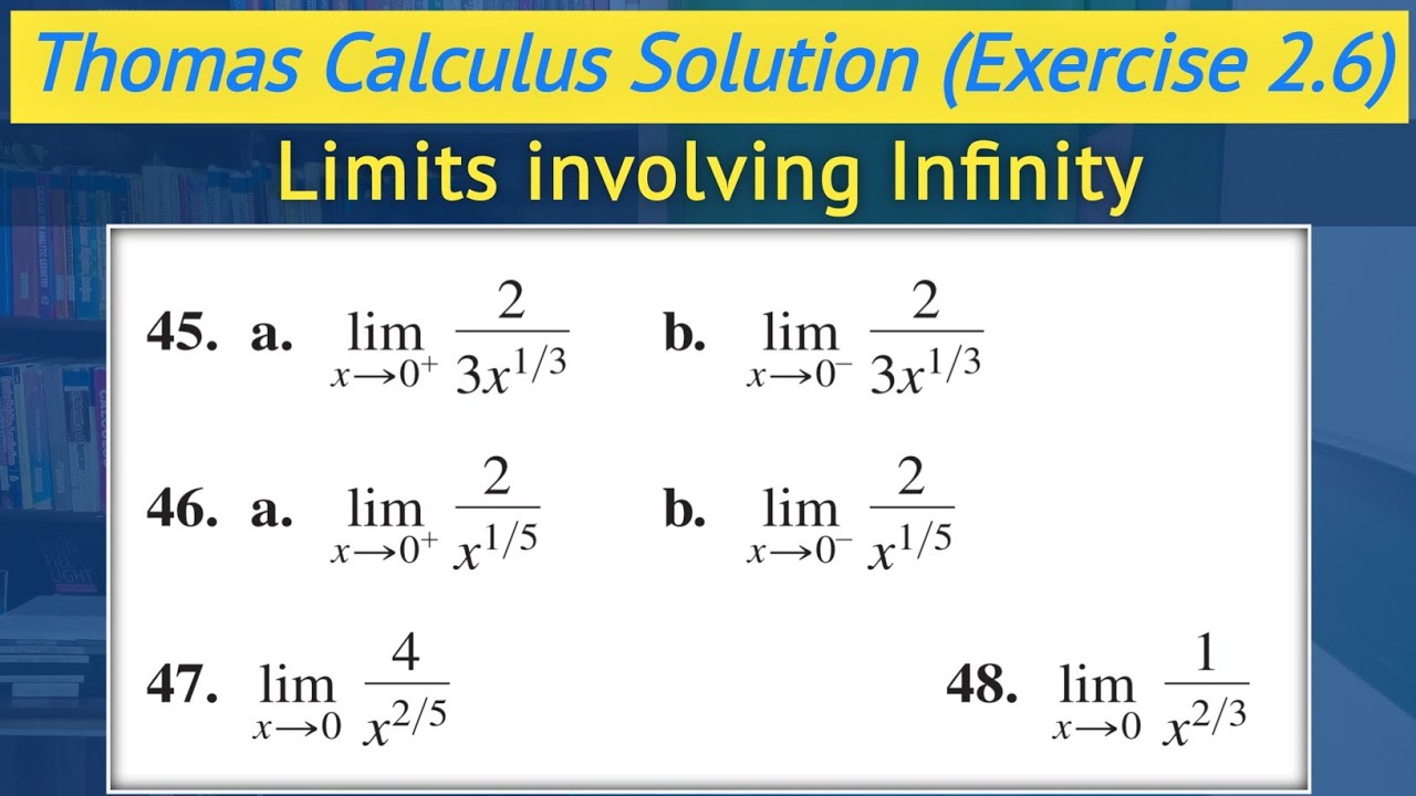 Thomas calculus exercise 2.6 Q45 to Q48 | Infinite limits urdu hindi || Lec 50