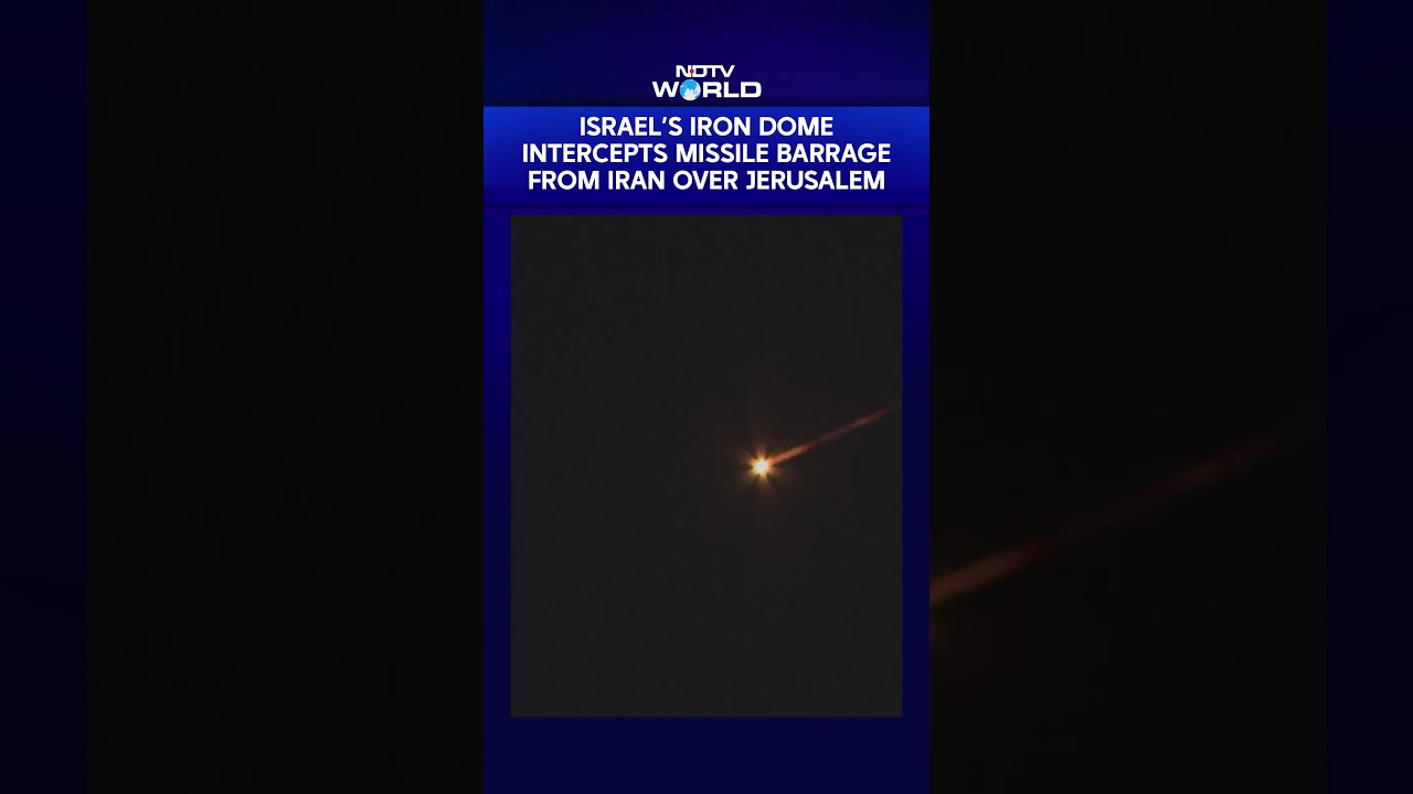 Israel's Iron Dome Air Defence System Intercepts Missile Barrage From Iran Over Jerusalem