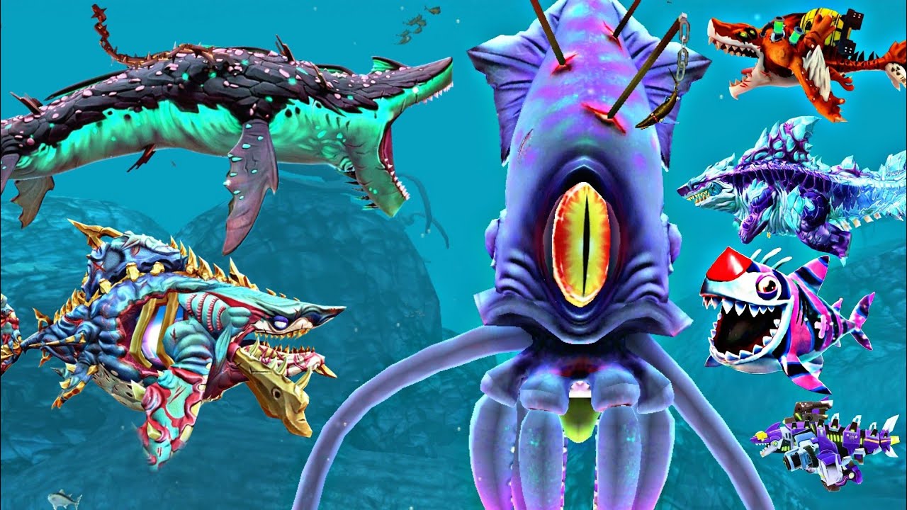 Hungry Shark World New Shark | Giant Colossal Squid Boss | New UNDERSHARKER Shark Update