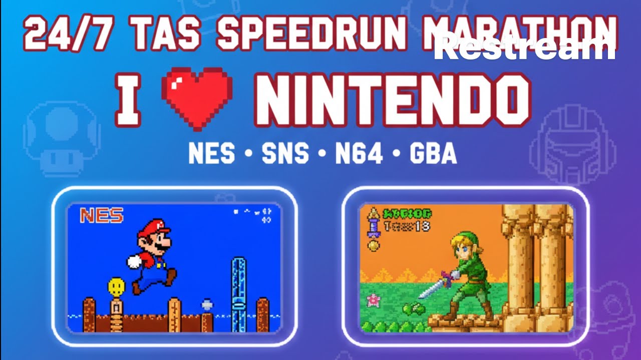 I ❤️ NINTENDO MARATHON 🍄 24/7 Retro TAS Journey: NES to GBA!