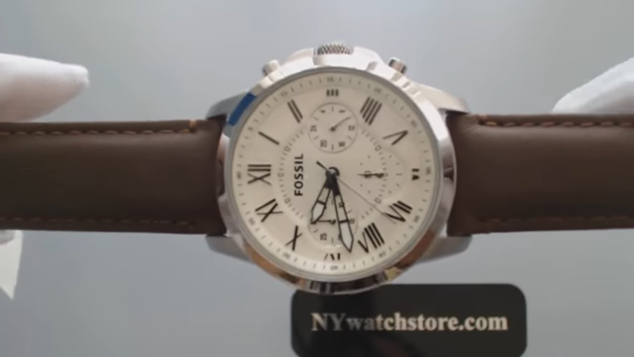 Unisex Fossil Grant Chronograph Leather Strap Watch FS4839