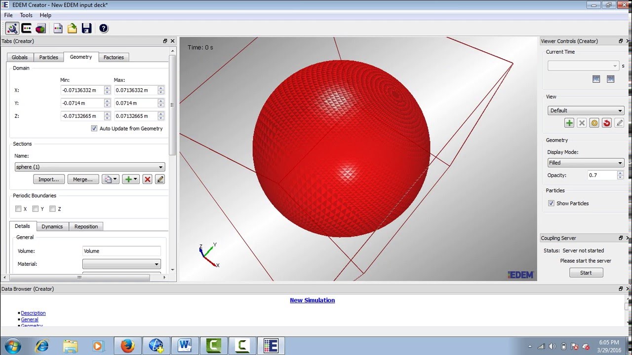 CAD tutorial: creating 3D sphere CAD/Mesh in star ccm